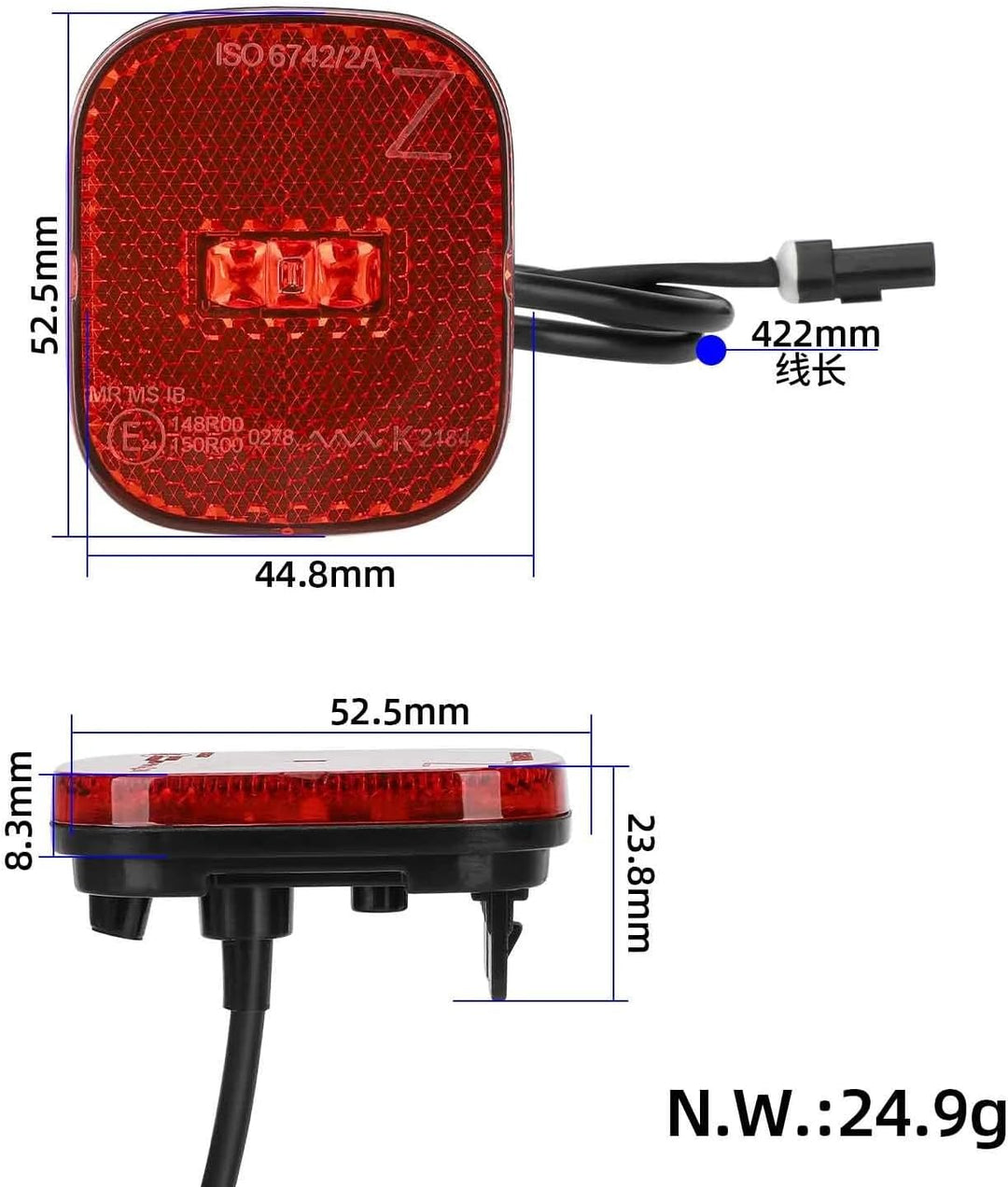 myBESTscooter – Sicherheitsrücklicht für Segway Ninebot Max G3, F3, ZT3 Pro Elektroroller