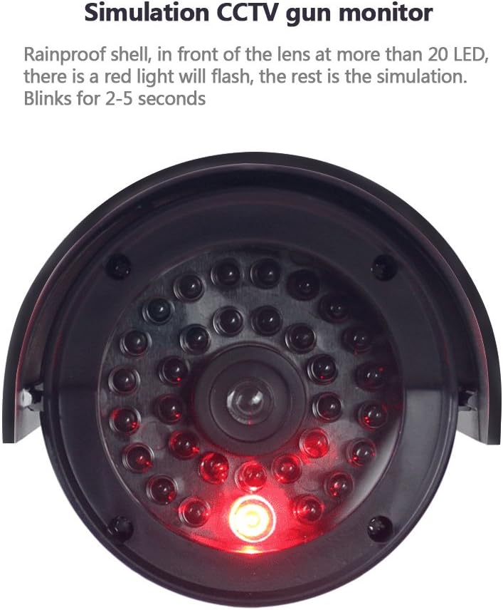 DODUOS 2 Stück Kamera Atrappe Aussen mit LED-Licht, Fake Kamera, Überwachungskamera Attrappe, Dummy