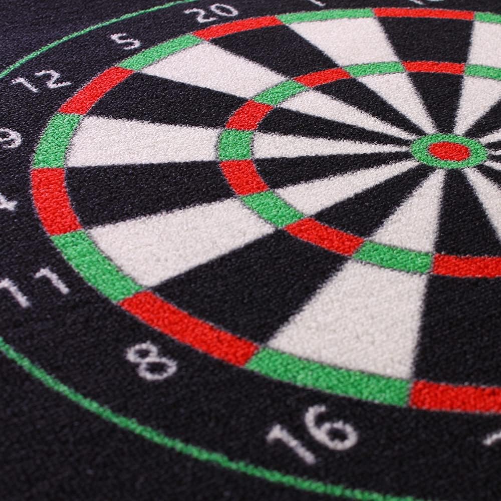 Kingpower Dartteppich mit Abwurflinie, Dart Zubehör mit Motiv, Dartmatte mit Oche, pflegeleichter Te