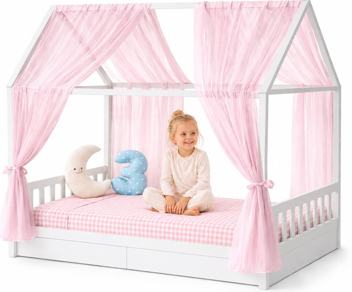 YellowNest Hausbett Himmel aus 100% Polyester – 2er Set - Atmungsaktiv und trapazierfähig – Betthimm