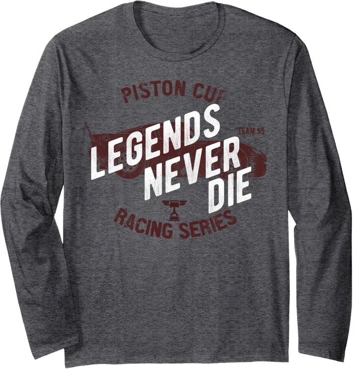 Disney Pixar Cars 2 Lightning McQueen Legends Never Die Text Langarmshirt