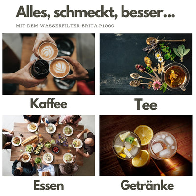 Untertisch-Wasserfilter: BRITA Filter-Kopf, BRITA Filter P1000, Flexschlauch, Eckventil-Adapter