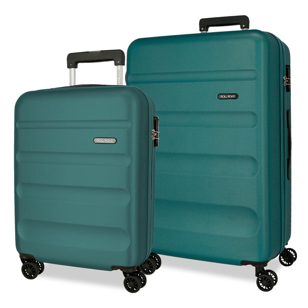 Roll Road Flex Hartschalenkoffer aus ABS-Material, Seitliches Zahlenschloss, 4 Doppelrollen Handgepä