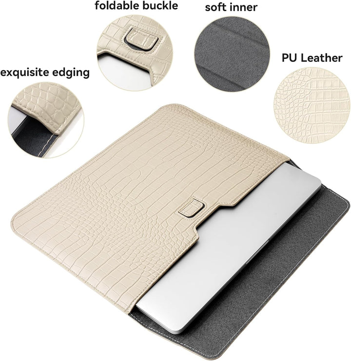 MOSISO PU Laptop Hülle 13 Zoll, 13 Zoll Laptoptasche Kompatibel mit MacBook Air M4 M3 M2 M1 2025-201