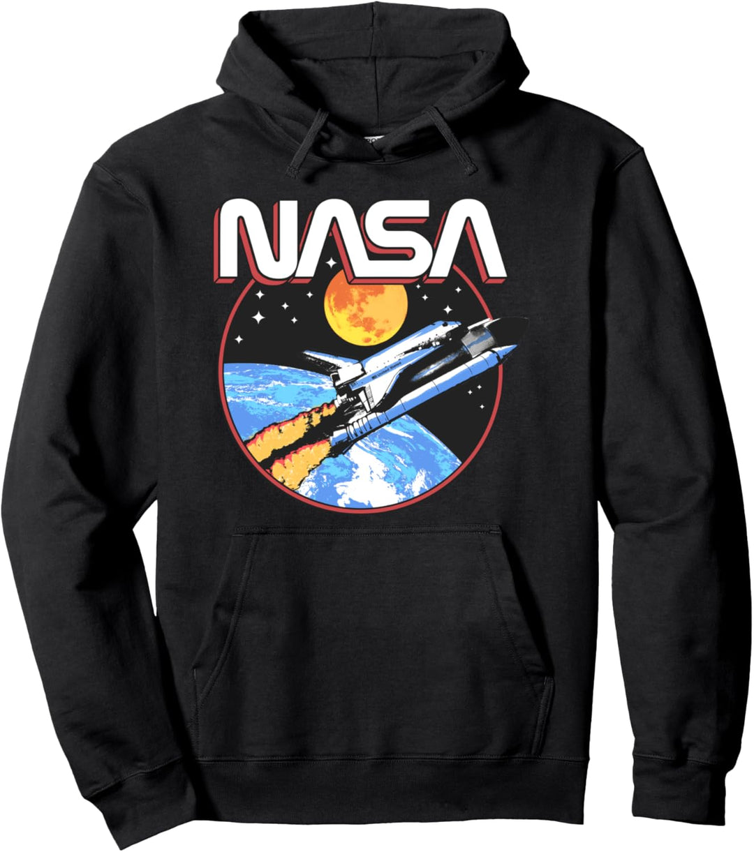 NASA Retro Lift Off Space Patch Pullover Hoodie