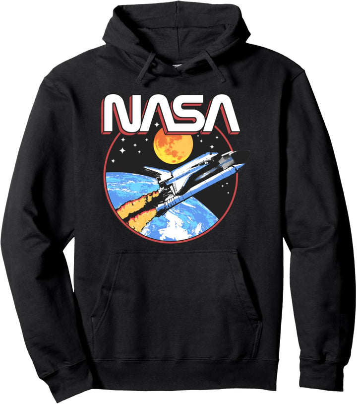 NASA Retro Lift Off Space Patch Pullover Hoodie