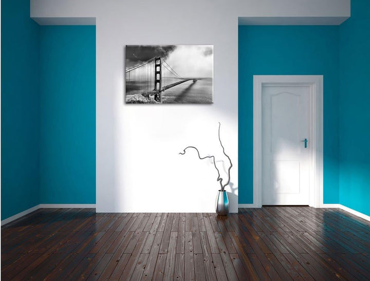 Pixxprint Golden Gate Bridge San Francisco / 100x70cm Leinwandbild bespannt auf Holzrahmen/Wandbild