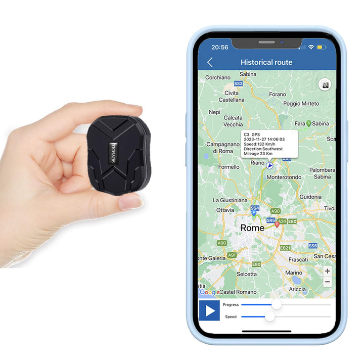 TKMARS Mini GPS Tracker Ohne ABO GPS Tracker Klein für Auto, Kinder, Koffer, Fahrrad，Dokumentation，1