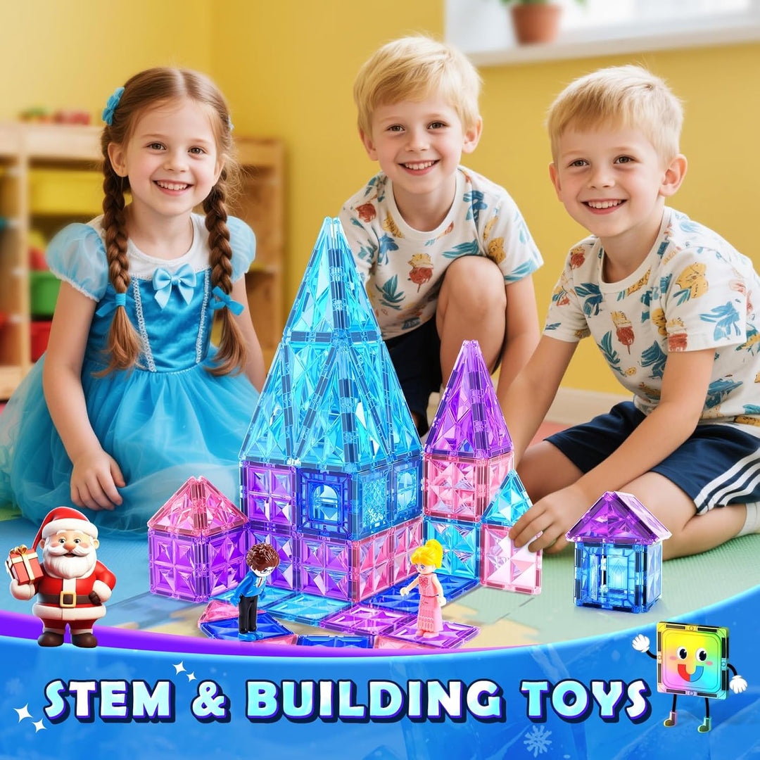 Magnetische Bausteine 58 Stück Magnetbausteine Magnetspielzeuge Kinderspielzeug Magnetblöcke Magnets