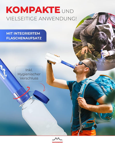 ALPENWERT Wasserfilter Outdoor - Trinkwasserfilter für 4000 Liter gefiltertes Wasser - Trinkwasserau