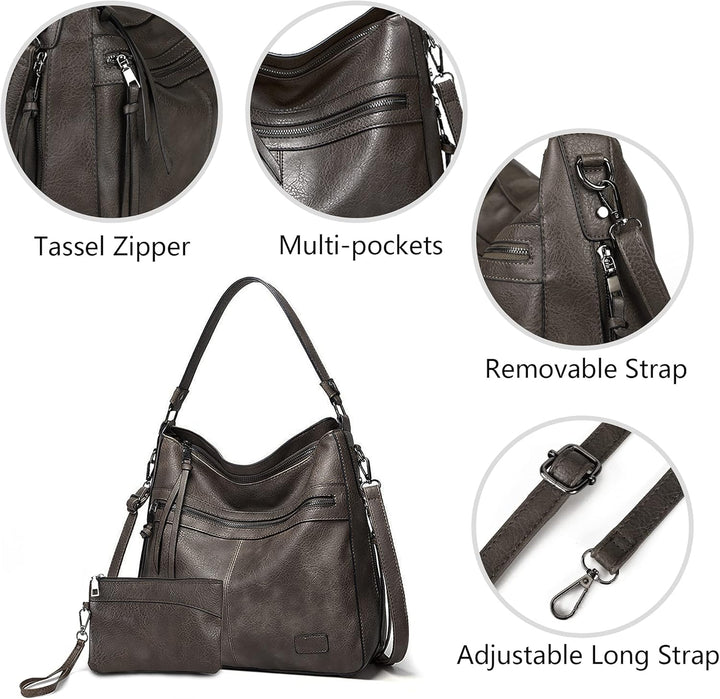 Gladdon Handtaschen Damen Leder umhängetasche Shopper Mode Hobo Taschen grosse Kapazität Schultertas