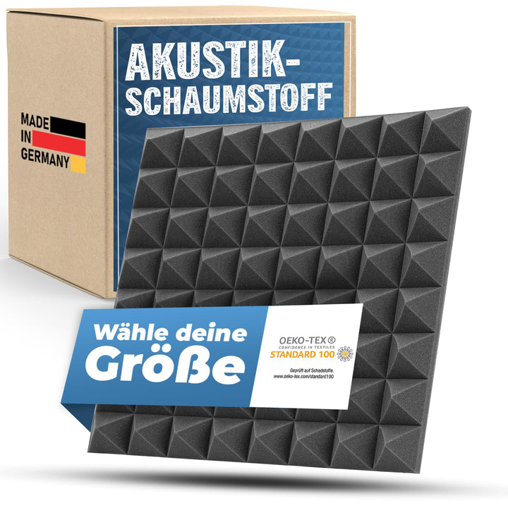 saarschaum Akustikschaumstoff Paneele – Effektive Schallabsorption – Pyramidenschaumstoff 100 x 200