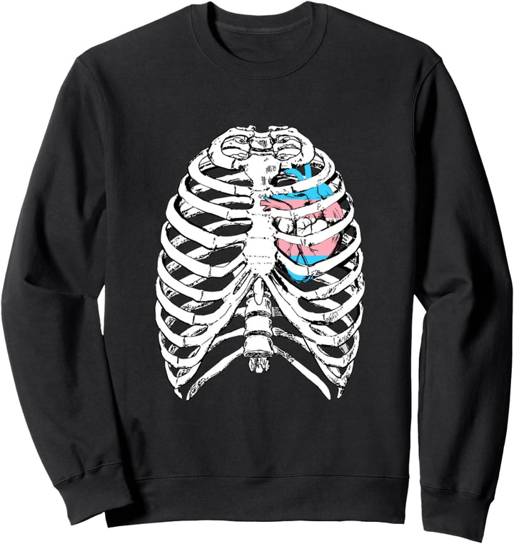 X Ray Brustkorb mit Herz Transgender Fahne LGBTQ Trans Pride Sweatshirt