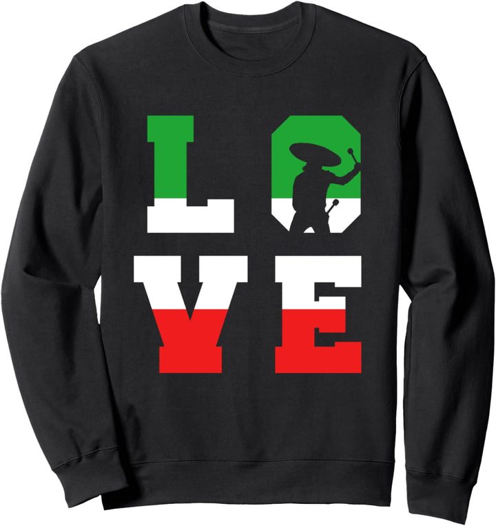 Mexiko Flagge Maracas Spieler Mexikanische Musik Rumbakugeln Sweatshirt