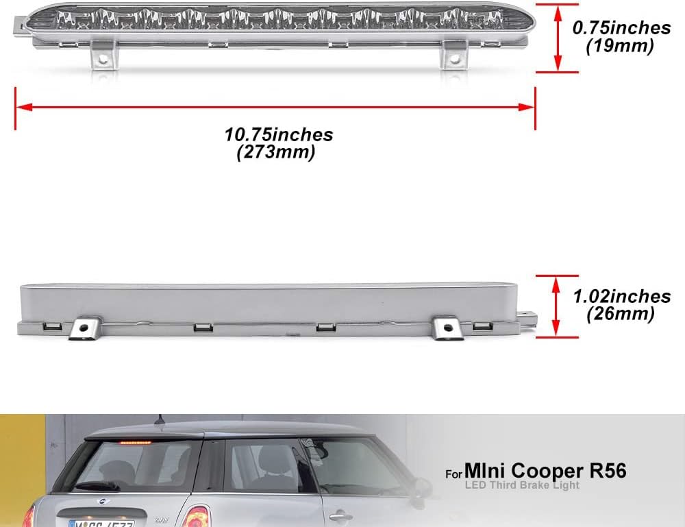 NSLUMO Chrome Linse Rote Drei Bremsleuchte Hochmontage Licht Für R56 Cooper CooperS R60 Landsmann 20