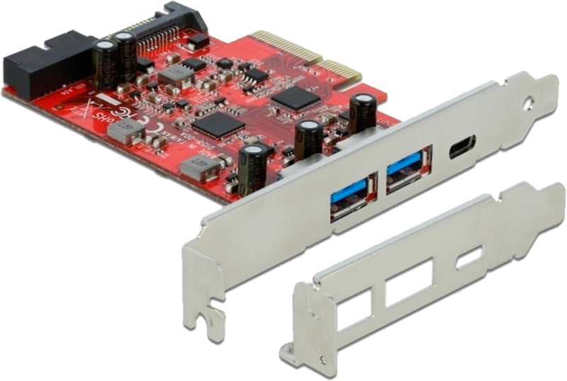 Delock TARJETA PCI E X4 A 1X USB TIPO-C 2X USB-A 1X INTERNO USB 3.2 10 GBPS