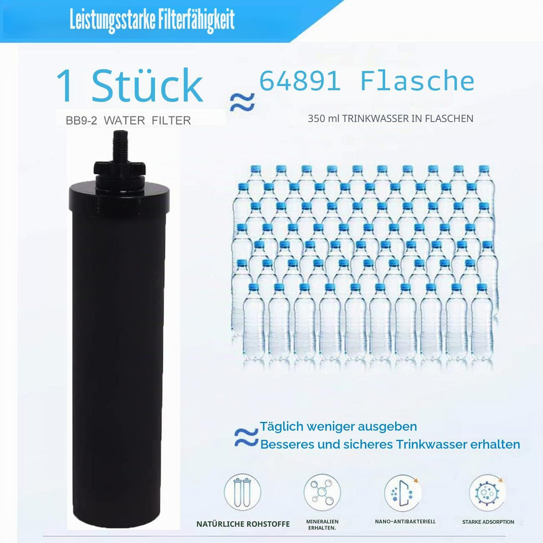 BB-9-2 Wasserfilter Kompatibel mit Berkeyy Reinigungselementen, Schwarzer Element-Kartusche, Premium