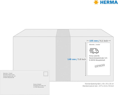 HERMA 8689 Universal Etiketten, 800 Blatt, 105 x 148 mm, 1 Stück pro A6 Bogen, 800 Aufkleber, selbst