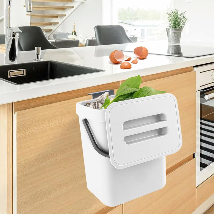 Kleiner Komposteimer für die Küche, Mülleimer, Hängend Biomülleimer, Mülleimer für Arbeitsplatte, Be