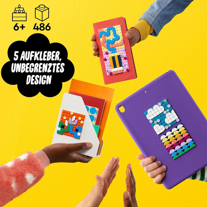 LEGO 41957 DOTS Kreativ-Aufkleber-Set, 5in1 DIY Bastelset für Kinder ab 6 Jahren, Spielzeug zum Bast