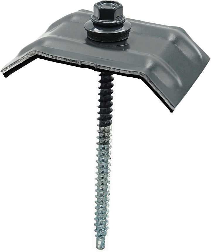 100 Stück Kalotten 33/48 + 4,8 x 80 mm RAL 7016 Trapezblechschrauben Selbstbohrend Verzinkter Stahl