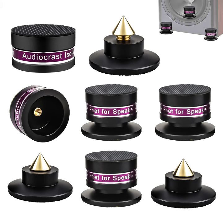 Tertullus 4 Stück Höhenverstellbar Subwoofer Spikes Lautsprecher Spikes Absorbs Sets Mit Untersetzer