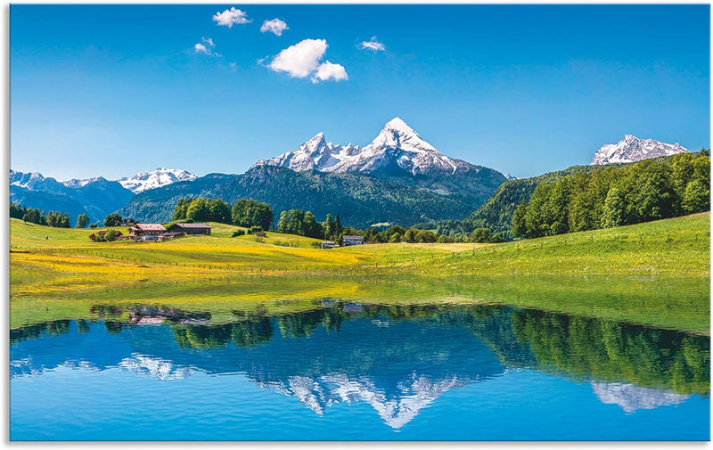 ARTland Spritzschutz Küche aus Alu für Herd Spüle 80x50 cm (BxH) Küchenrückwand mit Motiv Natur Land