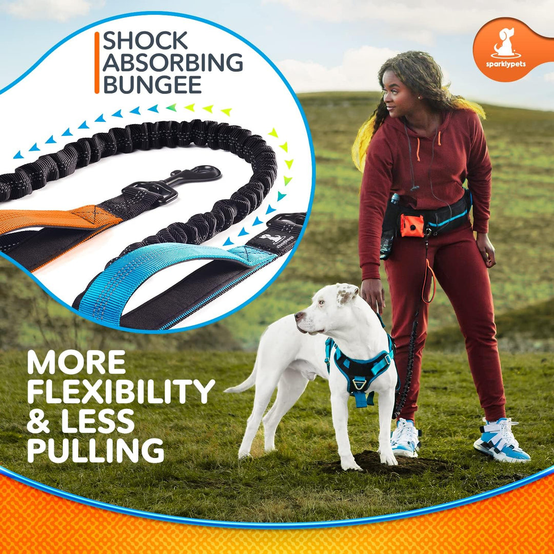 SparklyPets Joggingleine Hunde mit Bauchgurt – Joggingleine Hunde für Freie Hände Mittlere/Grosse Hu
