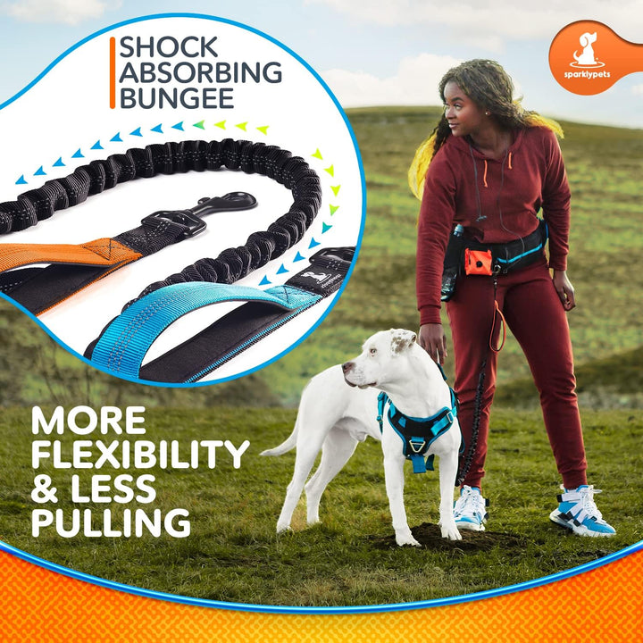 SparklyPets Joggingleine Hunde mit Bauchgurt – Joggingleine Hunde für Freie Hände Mittlere/Grosse Hu