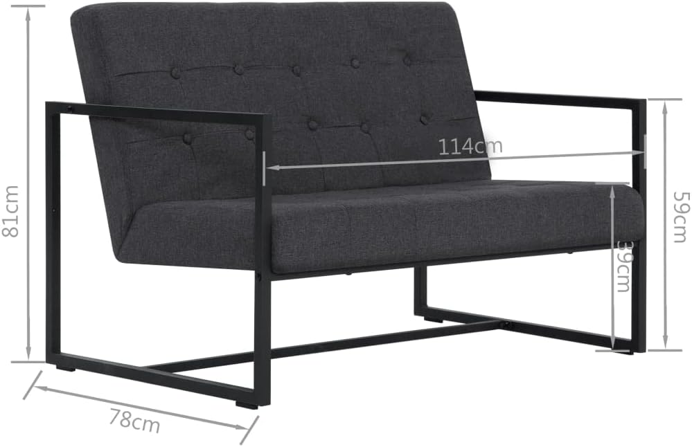 vidaXL Sofa mit Armlehnen Sessel Loungesofa Polstersofa Stoffsofa Couch Sofagarnitur Couchgarnitur S