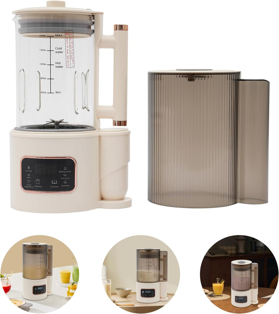 Sojamilch Hersteller, 1500ml Entsafter mit 12 Klingen, Automatischer Nussmilchbereiter, Entsafter So
