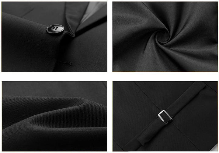 KUDORO Herren Anzüge 3-teilig Slim Fit Eine Knöpfe für Hochzeit Business Herrenanzug Sakko Weste Hos