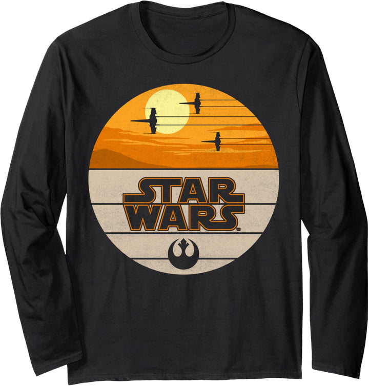 Star Wars The Last Jedi Striped Desert Star Fighters Langarmshirt