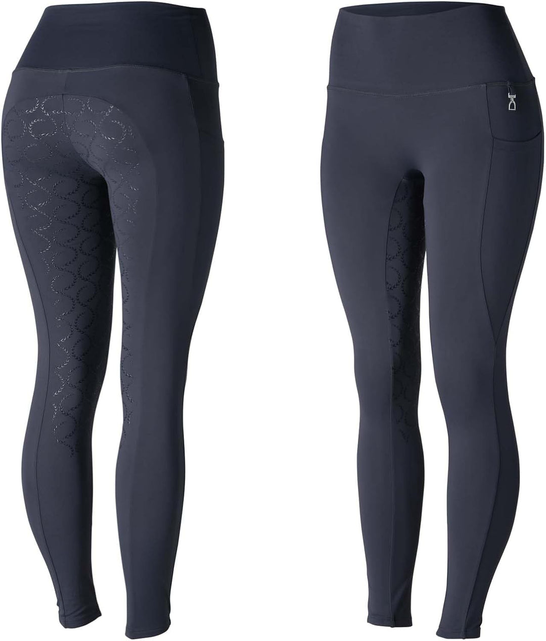 HORZE Damen Reitleggings Gillian, Reithose mit Handytasche und Silikonvollbesatz 26 Dunkles Marinebl