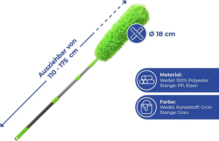 Maximex Mikrofaser-Staubwedel, effektive Staubentfernung für Allergiker, flexibel und schonend, mit