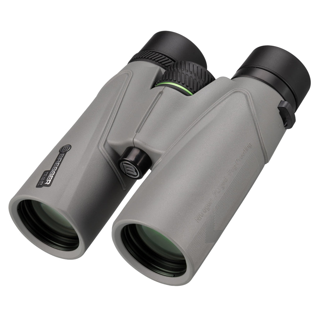Bresser Fernglas Travel 8x42, 8X Vergrösserung, 42 mm Objektiv, BaK-4 Prismen, wasserdicht IPX7, Sti
