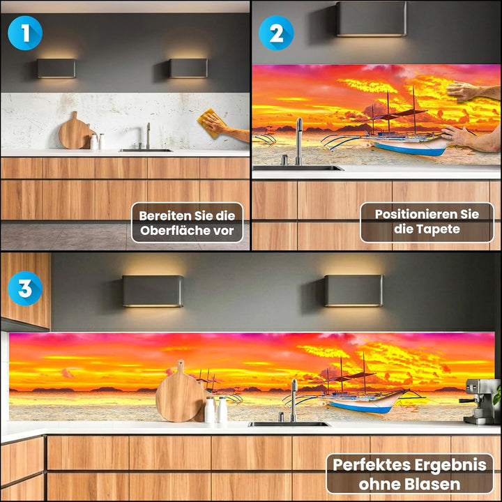 DIMEX Küchenrückwand Folie selbstklebend Schiff | Klebefolie - Dekofolie - Spritzschutz für Küche |