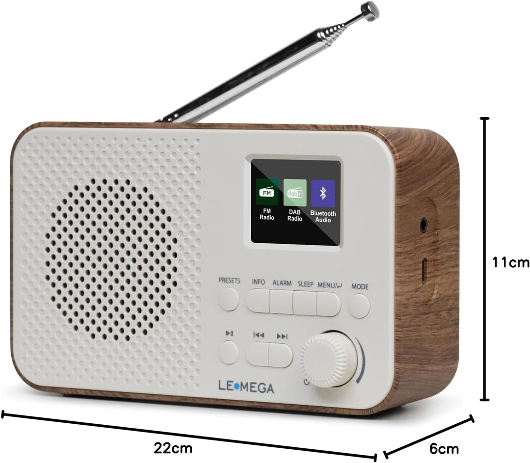 LEMEGA DAB Go DAB+/UKW Radio – Small Radio,Digital Radio with Bluetooth Streaming,Simple Controls,OL