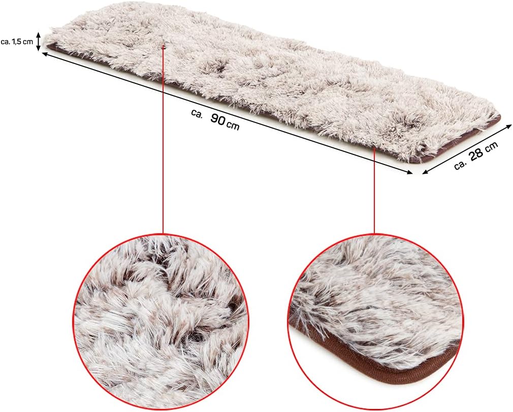 CanadianCat Company | Liegematte für Fensterbank | Braun -Weiss | L 90 x 28 cm | Katzen | Fensterbet