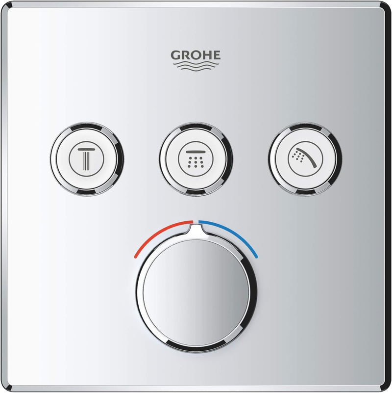 GROHE Smartcontrol - Unterputzmischer mit 3 Absperrventilen, eckig, chrom, 29149000 & Euphoria Cube