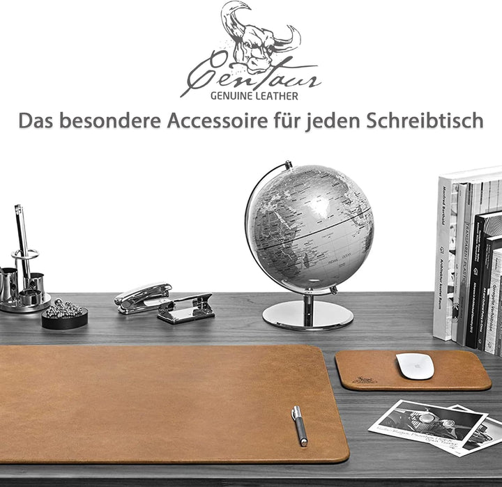 Centaur - Hochwertiges Leder Mousepad 25x18 cm Cognac Vintage - Vintage Mauspad aus echtem Leder - U