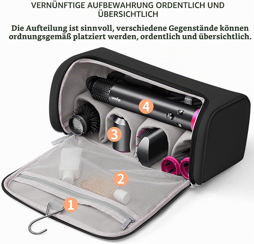 Reisetasche für Haartrockner, Tragbare Aufbewahrungstasche für Haartrockner mit Aufhängehaken, Wasse