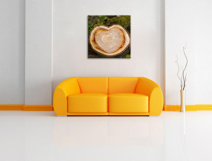 Pixxprint Jahresringe am Baumstamm als Leinwandbild Quadratisch/Grösse: 70x70 / Wandbild/Kunstdruck/