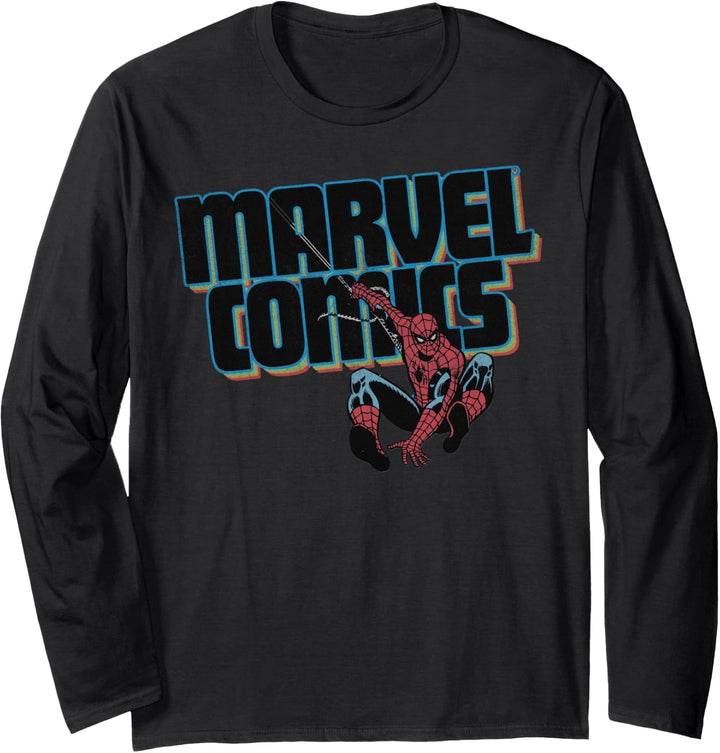 Marvel Comics Spider-Man Classic Web Sling Logo Langarmshirt