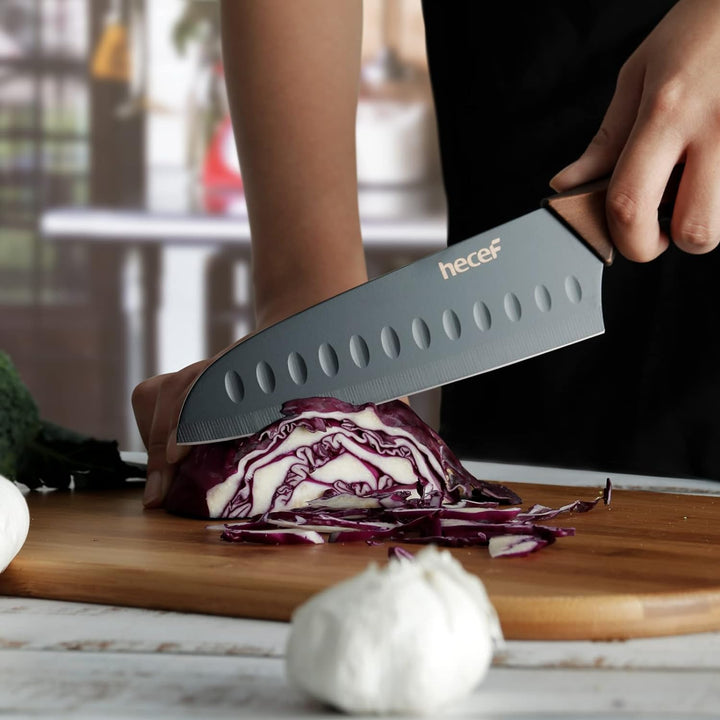 hecef Küchenmesser Set 5 Teilig, Professionelle Scharfe Kochmessersets, Messer-Set aus Edelstahl mit