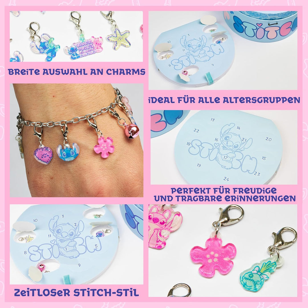 Get Trend Disney Stitch Schmuck Adventskalender 2025 Kinder Weihnachtskalender mit DIY Charm Armband