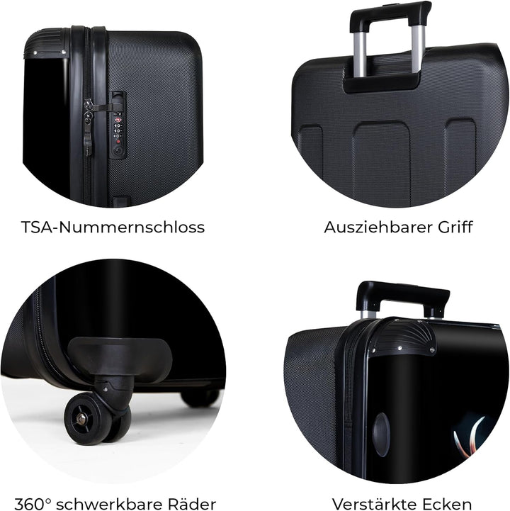 NoBoringSuitcases.com® Koffer XL Gross 77x51.5x28 cm Reisekoffer mit 4 Rollen Leicht Trolley Hartsch