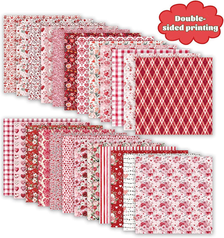 Scrapbook Papier 24 Blatt, 30,5 x 30,5 cm, Doppelseitiges Muster Papier, Elegant Blumenmuster Dekorp