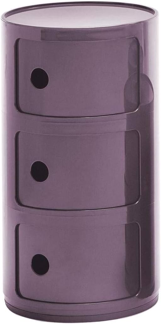 Componibili 3 Container, lila glänzend H 59cm Ø 32cm modern Lila/Glänzend, modern Lila/Glänzend