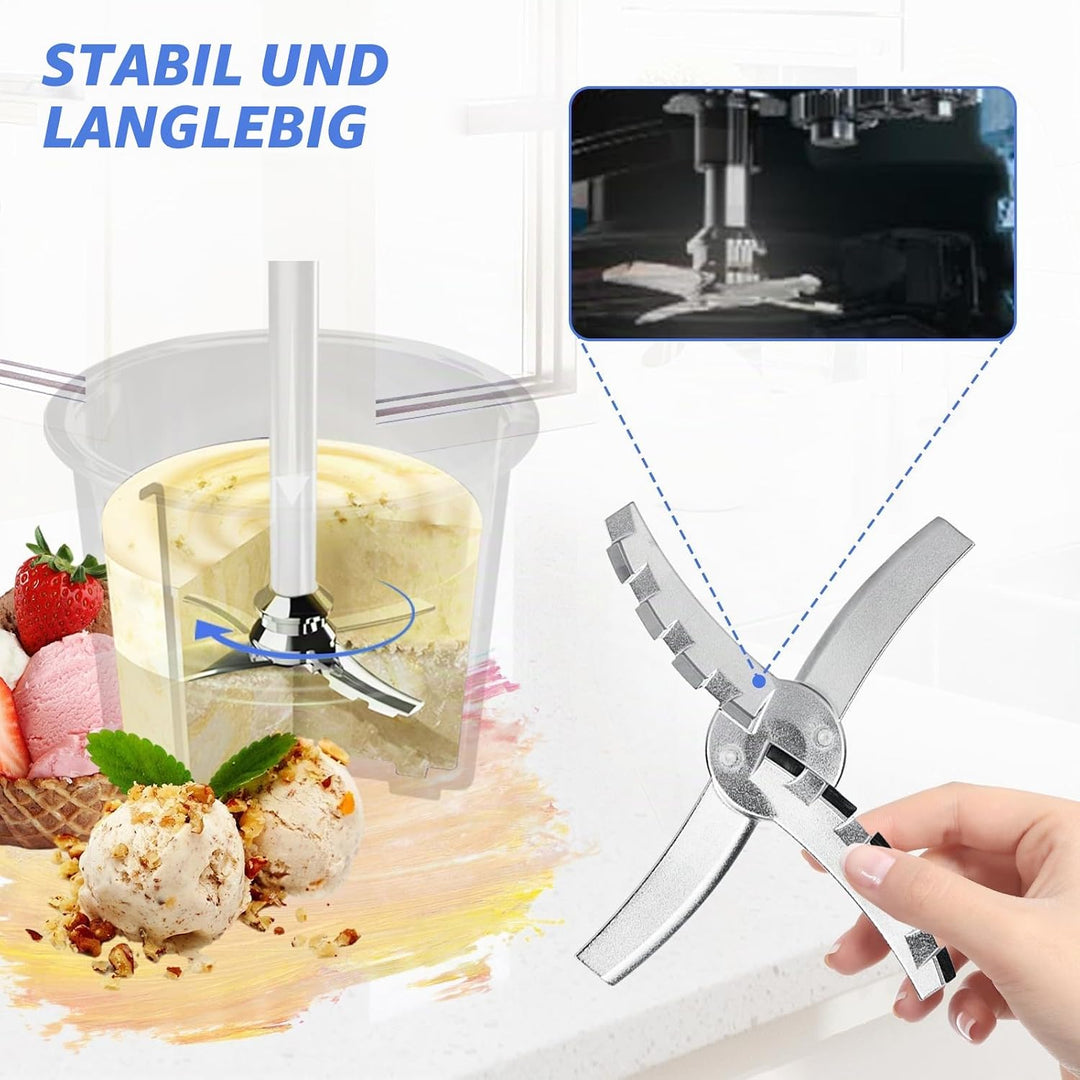 Ersatz Paddelklinge kompatibel mit Ninja Creami NC500 Serie Eismaschine – Edelstahl-Mischklingen für